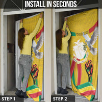 Guinea Independence Day Door Cover Coat Of Arms With African Pattern - Wonder Print Shop