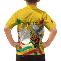 Personalized Guinea Independence Day Family Matching Long Sleeve Bodycon Dress and Hawaiian Shirt Coat Of Arms With African Pattern - Wonder Print Shop