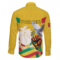 Personalized Guinea Independence Day Family Matching Long Sleeve Bodycon Dress and Hawaiian Shirt Coat Of Arms With African Pattern - Wonder Print Shop