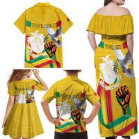 Personalized Guinea Independence Day Family Matching Off Shoulder Maxi Dress and Hawaiian Shirt Coat Of Arms With African Pattern - Wonder Print Shop