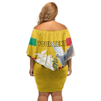 Personalized Guinea Independence Day Family Matching Off Shoulder Short Dress and Hawaiian Shirt Coat Of Arms With African Pattern - Wonder Print Shop