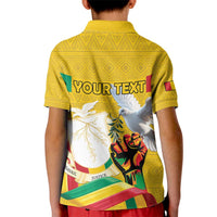 Personalized Guinea Independence Day Kid Polo Shirt Coat Of Arms With African Pattern - Wonder Print Shop