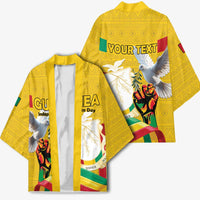 Personalized Guinea Independence Day Kimono Coat Of Arms With African Pattern - Wonder Print Shop