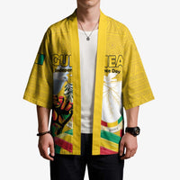 Personalized Guinea Independence Day Kimono Coat Of Arms With African Pattern - Wonder Print Shop