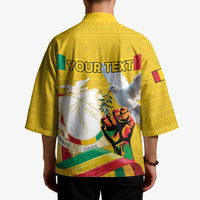 Personalized Guinea Independence Day Kimono Coat Of Arms With African Pattern - Wonder Print Shop