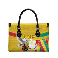 Guinea Independence Day Leather Bag Coat Of Arms With African Pattern - Wonder Print Shop