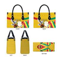 Guinea Independence Day Leather Bag Coat Of Arms With African Pattern - Wonder Print Shop