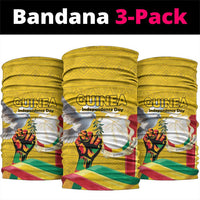 Guinea Independence Day Neck Gaiter Coat Of Arms With African Pattern - Wonder Print Shop