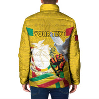 Personalized Guinea Independence Day Padded Jacket Coat Of Arms With African Pattern - Wonder Print Shop