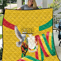 Guinea Independence Day Quilt Coat Of Arms With African Pattern - Wonder Print Shop
