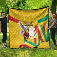 Guinea Independence Day Quilt Coat Of Arms With African Pattern - Wonder Print Shop