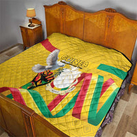 Guinea Independence Day Quilt Coat Of Arms With African Pattern - Wonder Print Shop