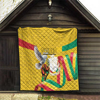 Guinea Independence Day Quilt Coat Of Arms With African Pattern - Wonder Print Shop