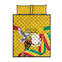 Guinea Independence Day Quilt Bed Set Coat Of Arms With African Pattern - Wonder Print Shop