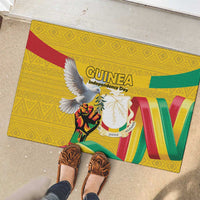 Guinea Independence Day Rubber Doormat Coat Of Arms With African Pattern - Wonder Print Shop
