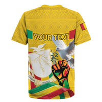 Personalized Guinea Independence Day Rugby Jersey Coat Of Arms With African Pattern - Wonder Print Shop