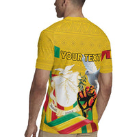 Personalized Guinea Independence Day Rugby Jersey Coat Of Arms With African Pattern - Wonder Print Shop