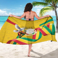 Guinea Independence Day Sarong Coat Of Arms With African Pattern - Wonder Print Shop