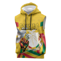 Personalized Guinea Independence Day Sleeveless Hoodie Coat Of Arms With African Pattern - Wonder Print Shop