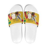 Guinea Independence Day Slide Sandals Coat Of Arms With African Pattern - Wonder Print Shop