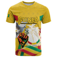Personalized Guinea Independence Day T Shirt Coat Of Arms With African Pattern - Wonder Print Shop