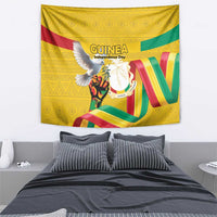 Guinea Independence Day Tapestry Coat Of Arms With African Pattern - Wonder Print Shop