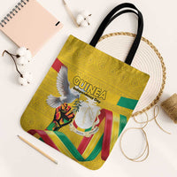 Guinea Independence Day Tote Bag Coat Of Arms With African Pattern - Wonder Print Shop