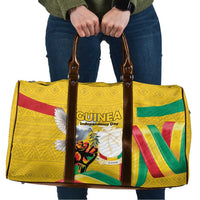 Guinea Independence Day Travel Bag Coat Of Arms With African Pattern - Wonder Print Shop