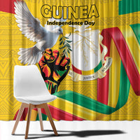 Guinea Independence Day Window Curtain Coat Of Arms With African Pattern - Wonder Print Shop