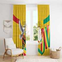 Guinea Independence Day Window Curtain Coat Of Arms With African Pattern - Wonder Print Shop