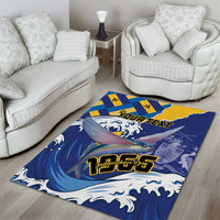 Personalised Barbados Independence Day Area Rug Flying Fish Flag Pattern - Wonder Print Shop