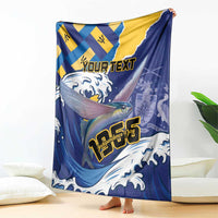 Personalised Barbados Independence Day Blanket Flying Fish Flag Pattern