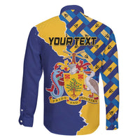 Personalised Barbados Independence Day Family Matching Long Sleeve Bodycon Dress and Hawaiian Shirt Flying Fish Flag Pattern - Wonder Print Shop