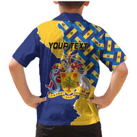 Personalised Barbados Independence Day Family Matching Mermaid Dress and Hawaiian Shirt Flying Fish Flag Pattern - Wonder Print Shop