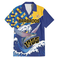 Personalised Barbados Independence Day Family Matching Mermaid Dress and Hawaiian Shirt Flying Fish Flag Pattern - Wonder Print Shop