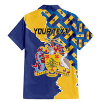 Personalised Barbados Independence Day Family Matching Mermaid Dress and Hawaiian Shirt Flying Fish Flag Pattern - Wonder Print Shop