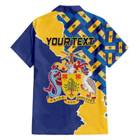 Personalised Barbados Independence Day Family Matching Summer Maxi Dress and Hawaiian Shirt Flying Fish Flag Pattern - Wonder Print Shop