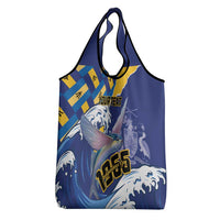Personalised Barbados Independence Day Grocery Bag Flying Fish Flag Pattern