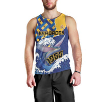 Personalised Barbados Independence Day Men Tank Top Flying Fish Flag Pattern - Wonder Print Shop