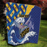 Personalised Barbados Independence Day Quilt Flying Fish Flag Pattern - Wonder Print Shop