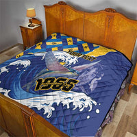 Personalised Barbados Independence Day Quilt Flying Fish Flag Pattern - Wonder Print Shop