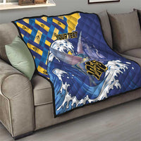 Personalised Barbados Independence Day Quilt Flying Fish Flag Pattern - Wonder Print Shop