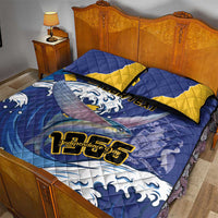 Personalised Barbados Independence Day Quilt Bed Set Flying Fish Flag Pattern - Wonder Print Shop