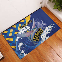 Personalised Barbados Independence Day Rubber Doormat Flying Fish Flag Pattern - Wonder Print Shop