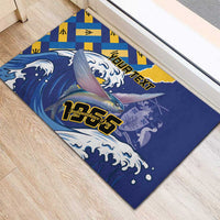 Personalised Barbados Independence Day Rubber Doormat Flying Fish Flag Pattern - Wonder Print Shop