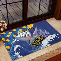 Personalised Barbados Independence Day Rubber Doormat Flying Fish Flag Pattern - Wonder Print Shop