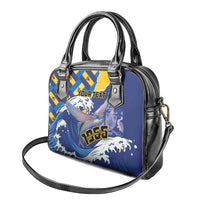 Personalised Barbados Independence Day Shoulder Handbag Flying Fish Flag Pattern