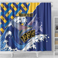 Personalised Barbados Independence Day Shower Curtain Flying Fish Flag Pattern