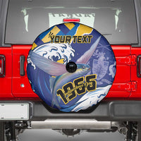 Personalised Barbados Independence Day Spare Tire Cover Flying Fish Flag Pattern - Wonder Print Shop