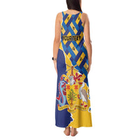 Personalised Barbados Independence Day Tank Maxi Dress Flying Fish Flag Pattern - Wonder Print Shop